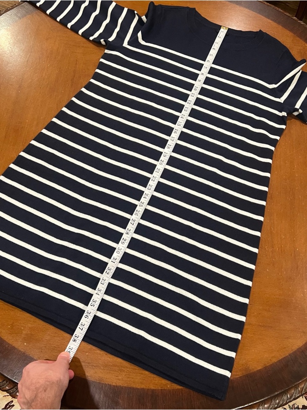 NWT $149 Talbots Plus Crewneck Sweater Dress Navy Breton‎ Stripe Size X Shift - Picture 15 of 16
